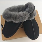 Ugg Scuffette Ii Black grey Suede Slip-on Slippers Women s Sheepskin Shoes