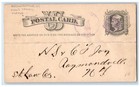 1878 Thomson Hill Raymondville New York Ny Fancy Cancel Purple Postal Card