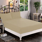 1200 Tc 100  Cotton 8  10  12  15  18  21 Inch Depth Sheets Taupe Solid