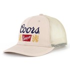 Coors Banquet Beer Baseball Hat Ball Cap Tan Mesh Embroidered Snapback Trucker