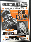 Bob Dylan Joni Mitchell Original Concert Poster Oct 26 1998 Indianapolis In