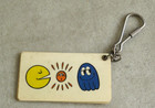 Vintage Pac-man Video Arcade Game Novelty Plastic 5 Card Fan Keychain