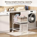 Wire Laundry Hamper Cart 80l Laundry Hamper Trolley With Pull Handle white 