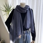 Utaly Women s Cotton Blend Scarves Lady Light Soft Vintage Solid Scarf Navy