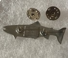 Vtg Pewter Fly Fishing Hat Pin Rainbow Trout Steelhead Fish 1990 Pewter Shurtz