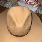 Felt Fedora Hat Brown Belt Trim Carmel Color