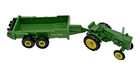 Vintage Ertl John Deere Tractor W  Manure Spreader Die Cast Farm Toy