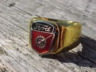 1950s 1960s Ford Truck Gold Chrome Ring Size  11 Nos Unique Logo Hi-quality