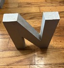 Vintage Industrial Aluminum Metal Sign Letter N  6in  Tall X 5in  Wide 