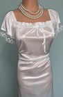 Glossy Satiny Long Silky Lingerie Nightgown Lace 3x Queen Size Heavenly Soft