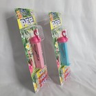 Limited Edition Flamingos W Printed Stems Pez Dispensers On Card Set Of 2