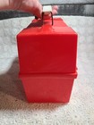 Vintage Aladdin Lunch Box  Red Plastic Dome W thermos -metal Latches 1970 s