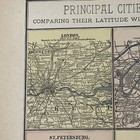 Antique 1887 Map Of Principal Cities Of The Old World 14   x11   