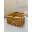 Wicker Storage Basket Unisex Brown Woven Rectangular Organizer Cottagecore