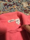 Vtg Ann Taylor Lambswool Angora Blend Knit Sweater S Pink Fuzzy Polo Collar 90s