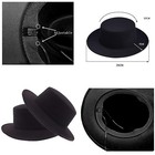 Men Women Winter Retro Fashion Wool Blend Fedora Hat Brim Flat Church Derby 