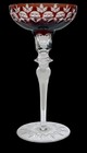 Lovely Vintage 8    Bohemian Ruby Cut To Clear Crystal Champagne Coupe Wine Glass
