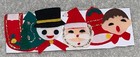 Vintage Lot Of 5 Felt  stickers  Christmas Images