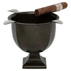 Stinky Cigar Ashtray Tall Deep Bowl Design 4 Stirrups Windproof Old Patina