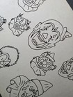 Original Vintage Early Spaulding   Rogers Shop Used Tattoo Flash Sheet Clowns