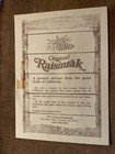 Old Original Raisinrak Kelloggs Cornflake Co  Picture On Wood W hanger