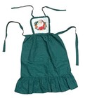 Lot 2 Vintage Full Aprons With Pockets One Red Checked  One Christmas Quilted
