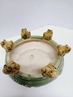 Vintage 6 Frogs Planter Bowl Majolica Green Green Pot 7 