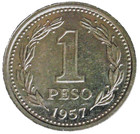 Argentina 1957 1 Peso Coin   Phrygian Cap   Km57   Minted In Buenos Aires   118m