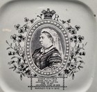 Antique Queen Victoria Born Ascended Crowned Married Octagonal Plate