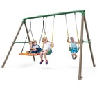 660lbs Heavy Duty Metal Swing Set 7 3ft Tall Frame Kids Swing Set With 3 Swings