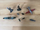 Lot Of 9 Vintage Lead Metal Small Toy Soldiers   Airplane