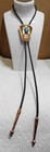 Vintage Southwestern Copper Blue Turquoise Braided Leather Thunderbird Bolo Bell
