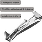  50 Pcs  5 Inch Gutter Hangers Quick Screw Gutter Clips  heavy Duty Hidden Rain