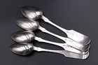  4  Uss Constitution Old Ironsides R w Wilson Coin Silver Teaspoons C  1825-30