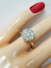 Cluster Flower Shape Ring 14k Yellow Gold Finish 1ct Labcreated Round Diamond