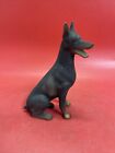 Vintage Black Doberman Pinscher  Sitting Dog Sculpture