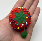Vintage Tomato With Strawberry Pin Cushion With Pins For Sewing Clean Free Ship