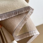 Reversible Cashmere Feel Shawl Wrap Scarf Beige Brown Oversized Blanket 72 8in