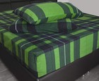 180 Gram Cotton Heavy Flannel Sheet Set  green Black   Queen Size 