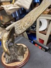 Vintage Large Bronze Eagle Figurine  12 1 4 Inches Tall Tabletop Heavy Bronze 