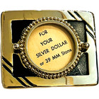 Silver Dollar Belt Buckle - Gold And Black - For Silver Dollar Or 39 Mm Stone