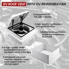 Rv Roof Vent Fan 4 Speed 12v 14    Fan Reversible Touch On Off Speed Controls Us