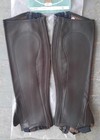 New Rectiligne Valence Sz Sm Tall Dark Brown Leather Stretch Zip Half Chaps 
