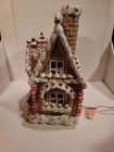 Vtg Cracker Barrel Christmas Gingerbread House Ceramic Light Colorful Orig  Box