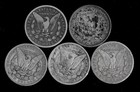 Five  5  Morgan Dollars 90  Silver  1881-1899   lower Grade cull  Lot C03