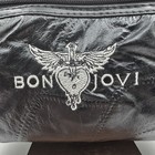 Bon Jovi Black Leather Duffel Bag Carry-on Travel Overnight Heart   Dagger Logo 