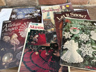 Lot 6 Vintage Christmas Crochet Pattern Doily Snowflakes Angels Tree Skirt