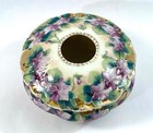 Antique Porcelain Hair Receiver Hand Painted Violet Flowers Design
