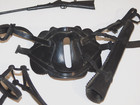 Vintage Lot Of Johnny West Thunderbolt Black  Horse Saddle Reins Gun Ect  Marxs
