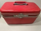 Vintage Red Samsonite Silhouette Train Case luggage Makeup Case-hard Shell